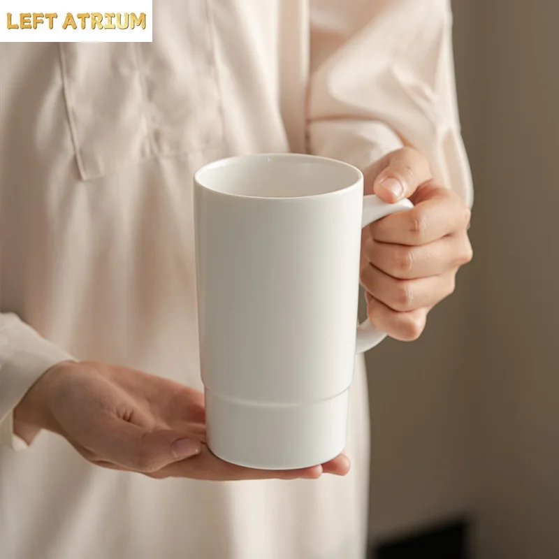 

Simple Large Capacity Mug High Temperature Resistant Ceramic Water Cup for Home Office Men and Women