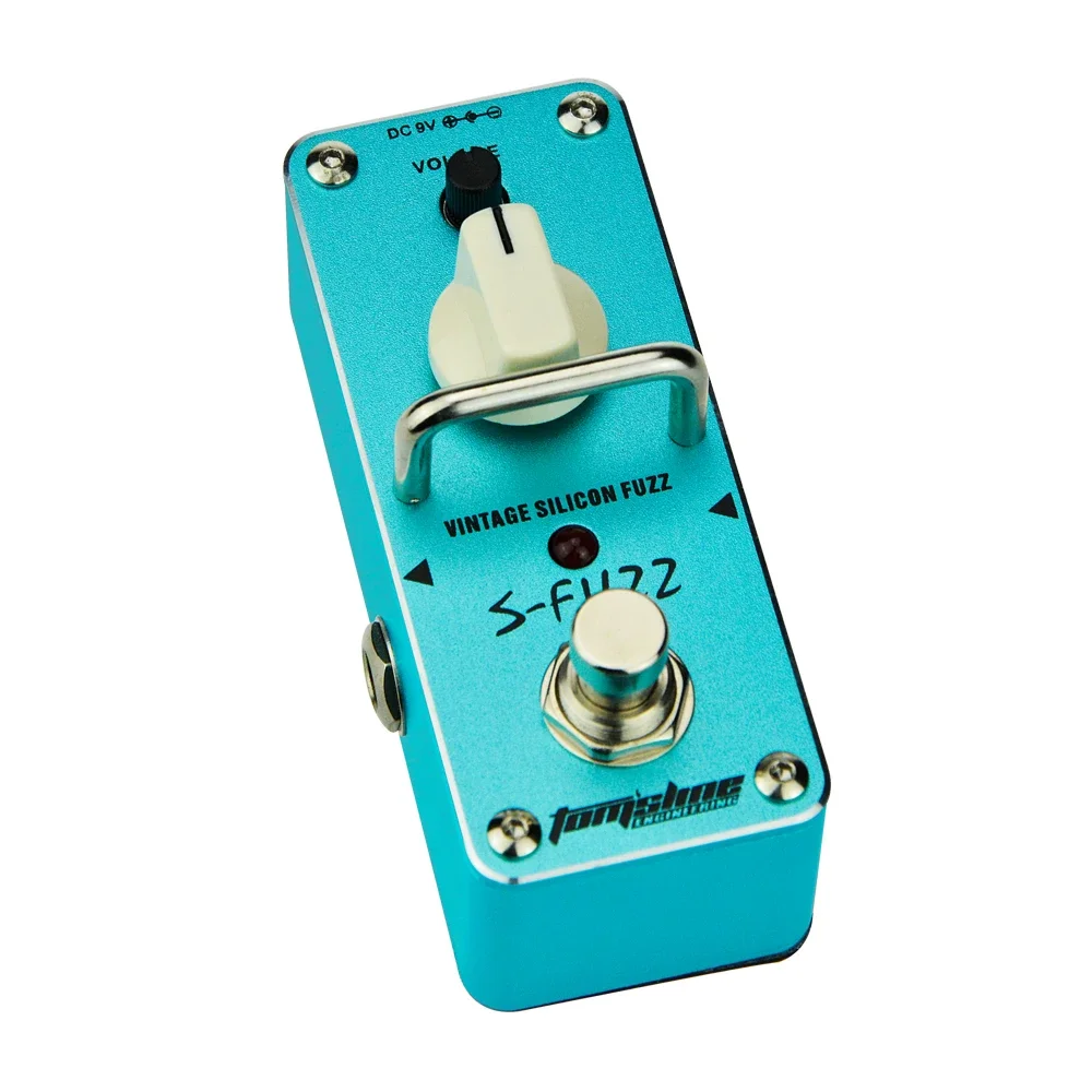 AROMA ASF-3 Vintage Silicon Fuzz Guitar Pedal – Blue Fuzz Face Style Mini Stompbox with True Bypass & Fuzz/Volume Controls