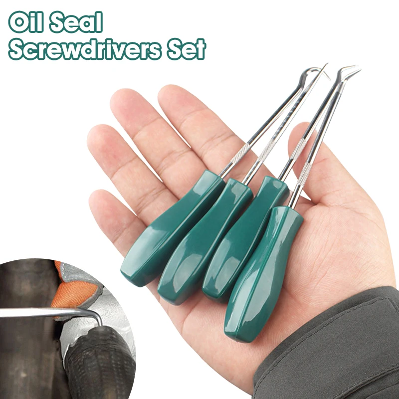 

4pcs Oil Seal Screwdrivers Set Automotive Pick Tool Set for Car Auto Oil Seal O-Ring Seal Gasket Puller Remover Pick Hooks