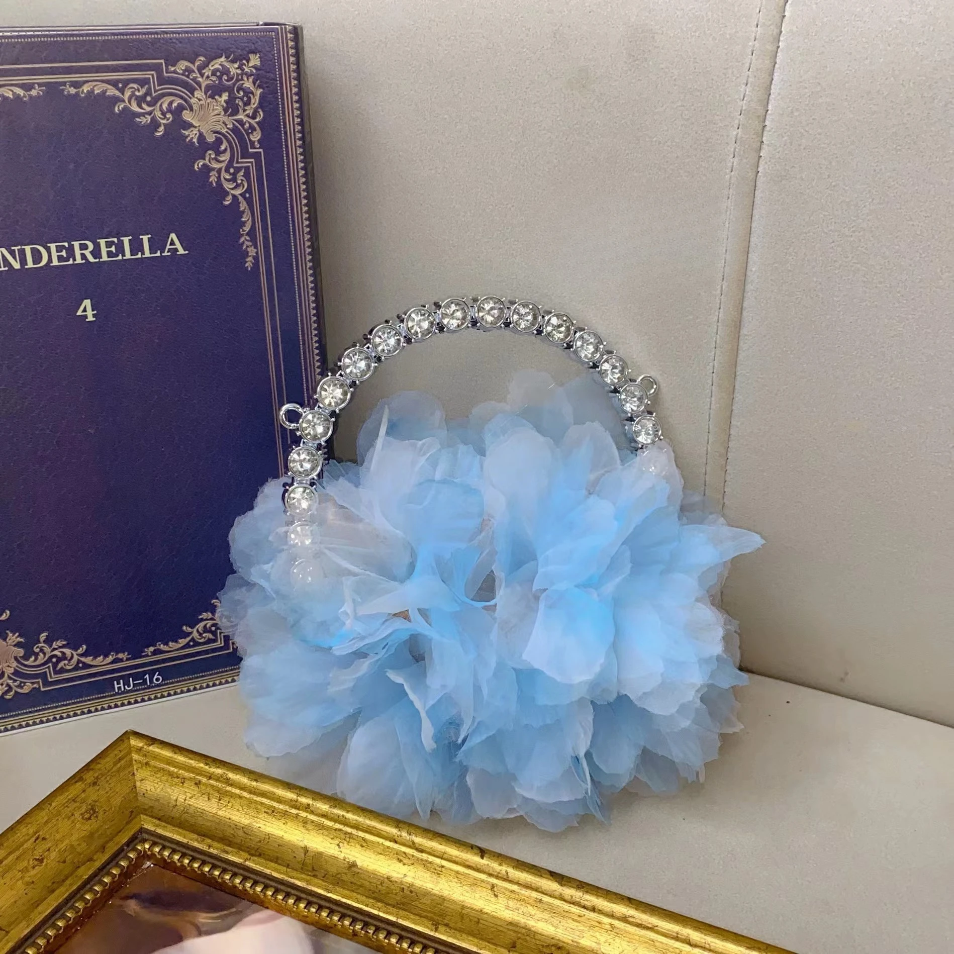 

Sweet Playful Fairy Butterfly Feathers Shiny Sequins Diamond Rhinestones Change Crossbody Bag