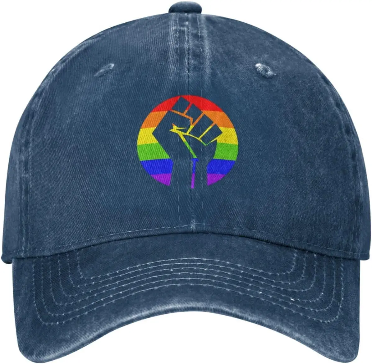 Pride-Fist-LGBT-Baseball-Cap-Washed-Cotton-Adjustable-Low-Profile-Sun-Hat-Unisex