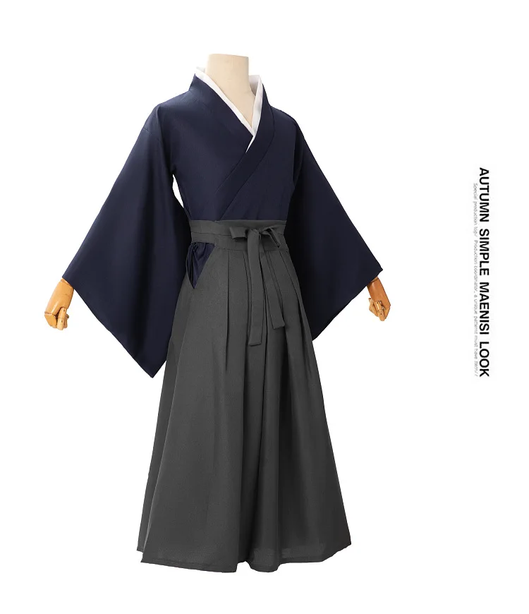 Men Vintage Solid Red Japanese Traditional Kendo Samurai Kimono Robe, Halloween Cosplay For Carnival Stage Theme Party Outfit