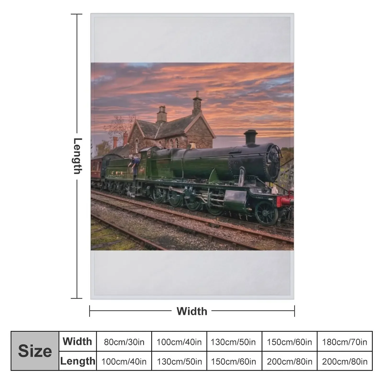 New Great Western Railway Engine 2857 at Sunset Throw Blanket Furry Luxury St Kid'S Blankets