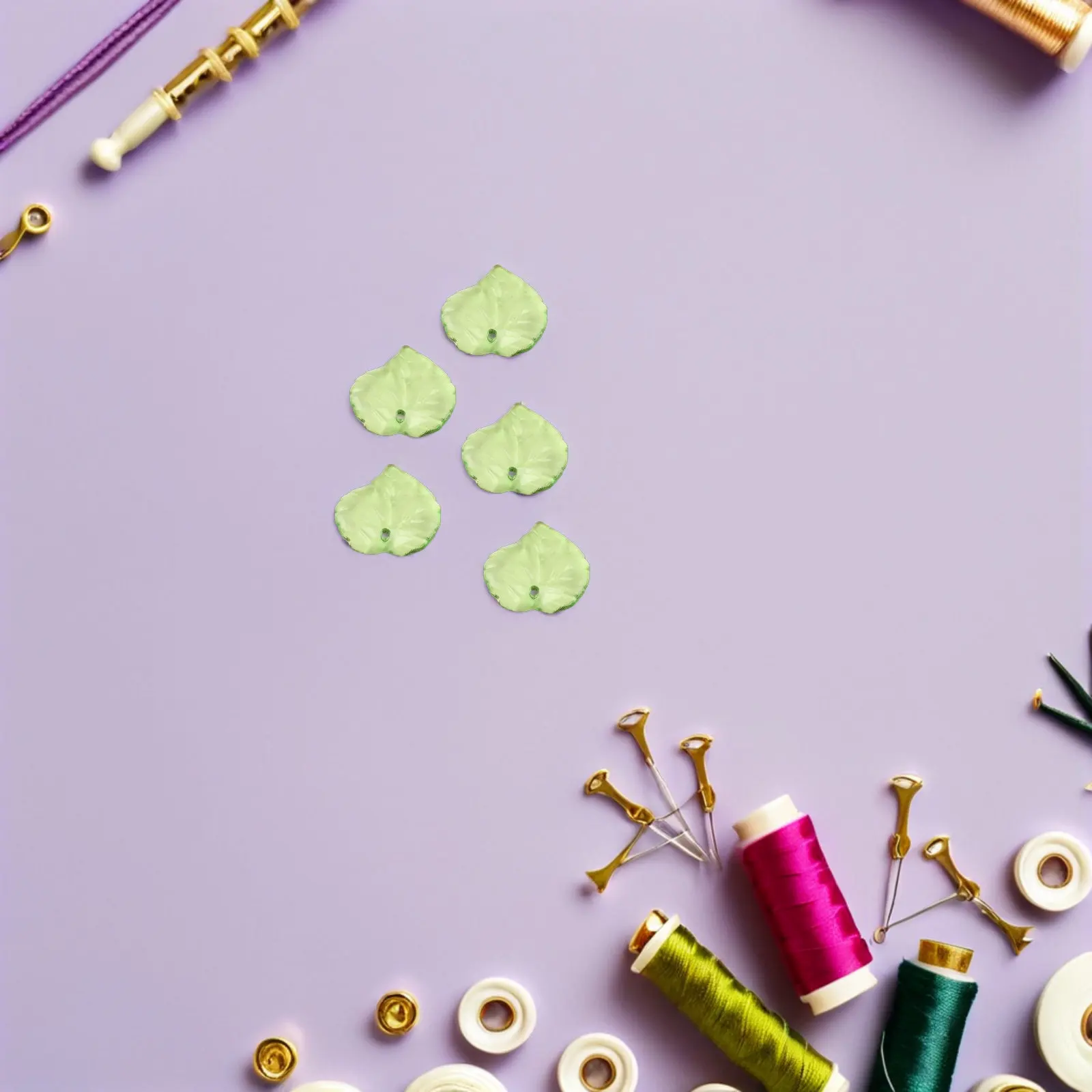 200Pcs Green Leaf Pendants Acrylic Dangle Charms Lightweight Hypoallergenic for DIY Jewelry Making Necklace Bracelet Ear Hanging - view 5
