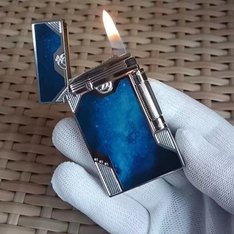 

High-quality gas grinder lighter, metal Langsheng butane lighter, smoking accessories for men, birthday gift