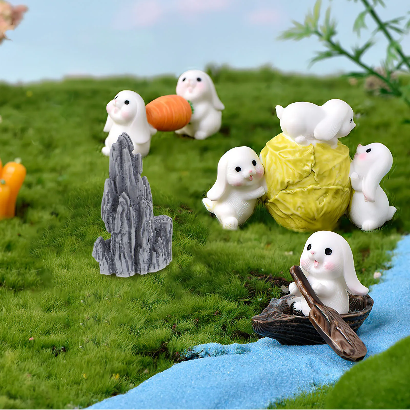 

4Pcs Micro Landscape Fake Rockery Bonsai Decor Resin Miniature Mountain for Garden Fish Tank Indoor Outdoor DIY Rockery Ornament