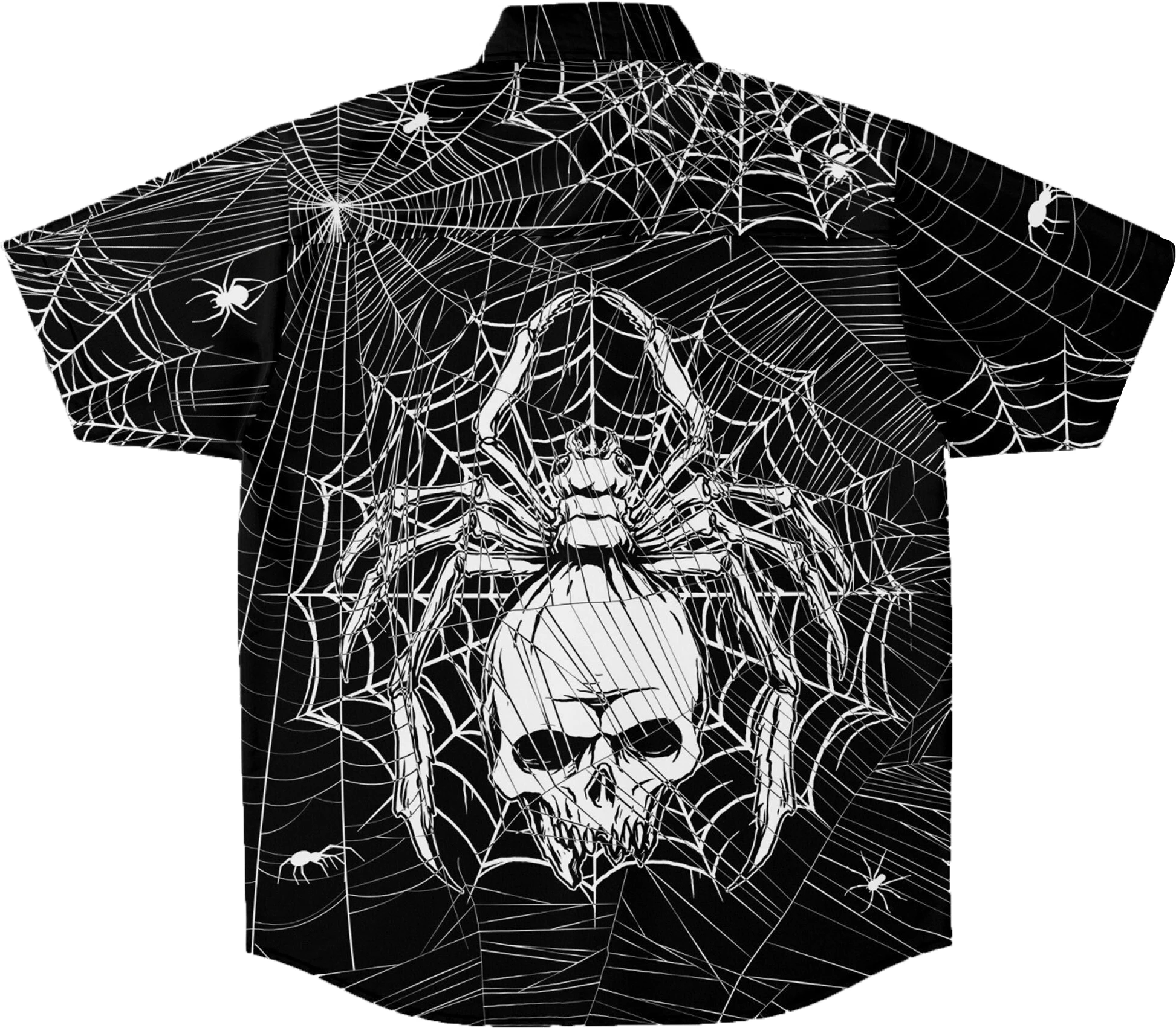 男性と女性のためのゴシックスパイダープリントハワイアンTシャツ,ユニセックス半袖ビーチシャツ,ストリートウェア,サマーコレクション,y2k