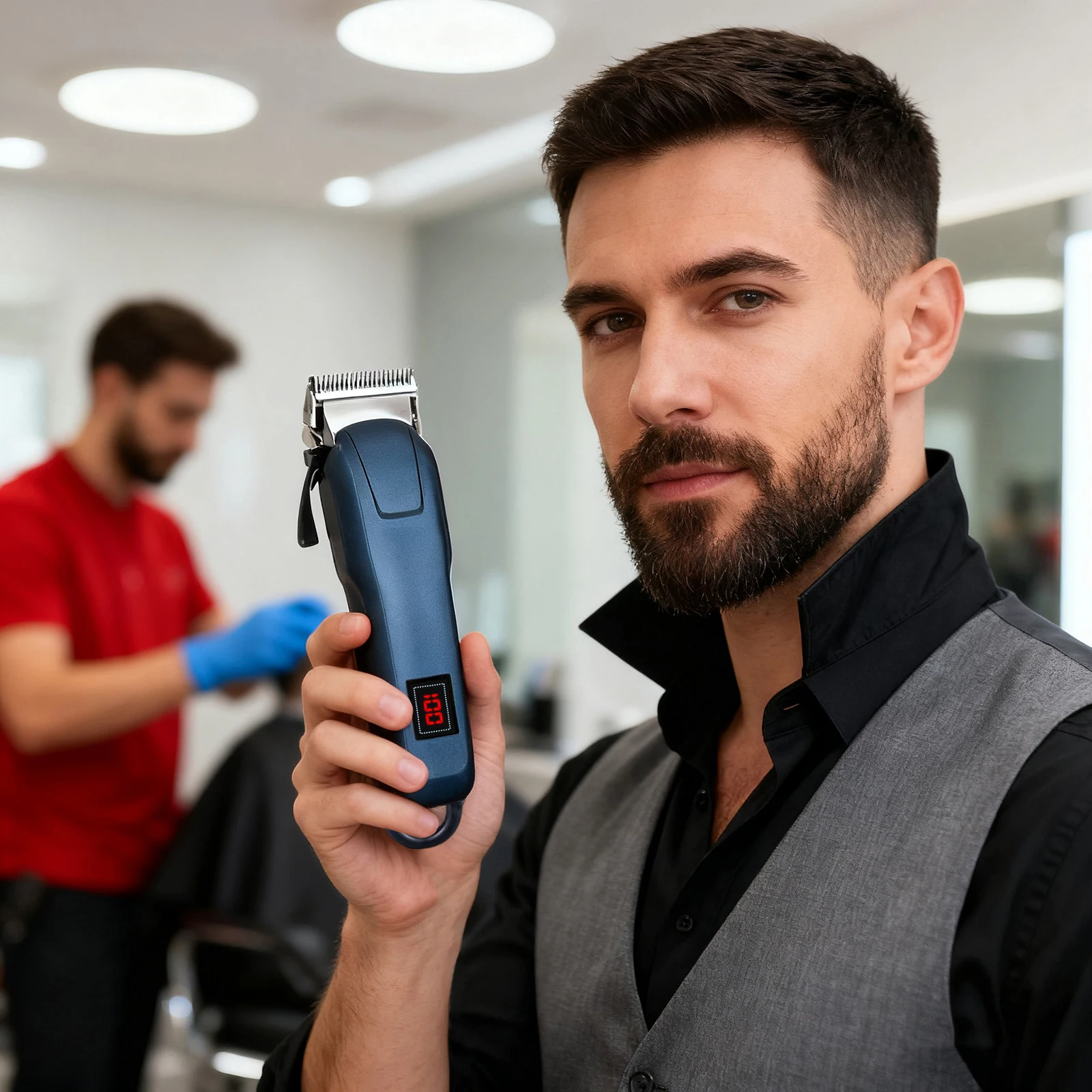 Professionelle Haarschneidemaschine Elektrischer Rasierer für Männer USB-Aufladbare Schneidemaschine und Trimmer Barttrimmer Schnelles Aufladen – Detail 8