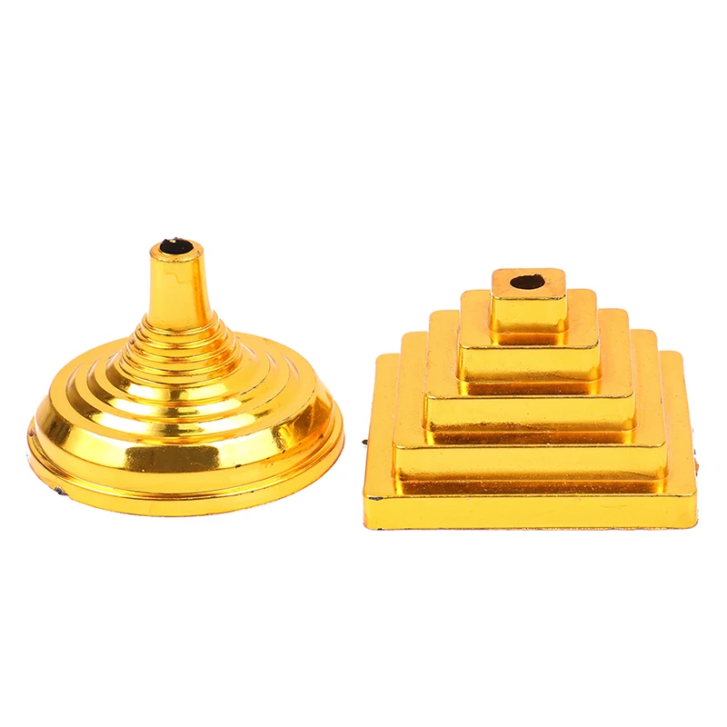 10Pcs Gold-Plated Plastic Base Round Square Flagpole Base Table Flag Holders Mini Flag Bases Decoration