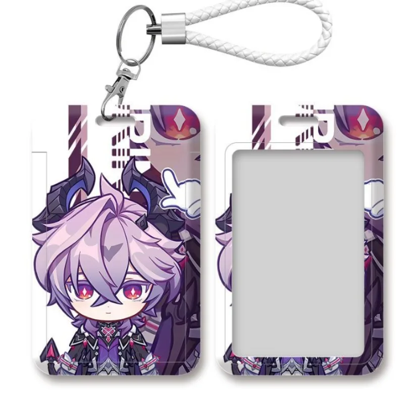 Gneshin Impact Durin حامل بطاقة العمل القابل للسحب كم معرف العلامة اسم شارات غطاء بطاقة المرور الأكمام الواقية #4