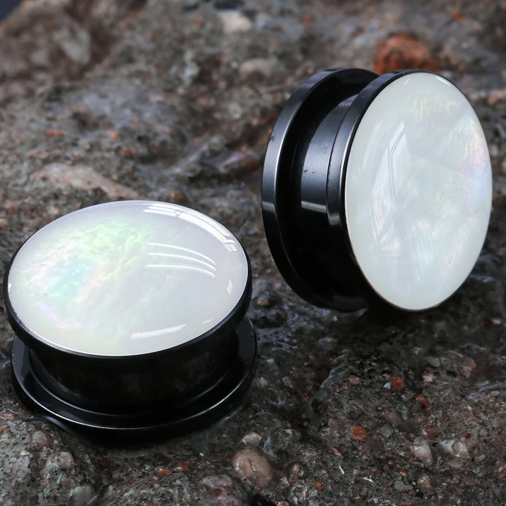 

Giga 2PCS Round Conch Ear Tunnels Plugs Body Piercing Jewelry 316 Stainless Steel Ear Gauges Expander Elegant Women Men