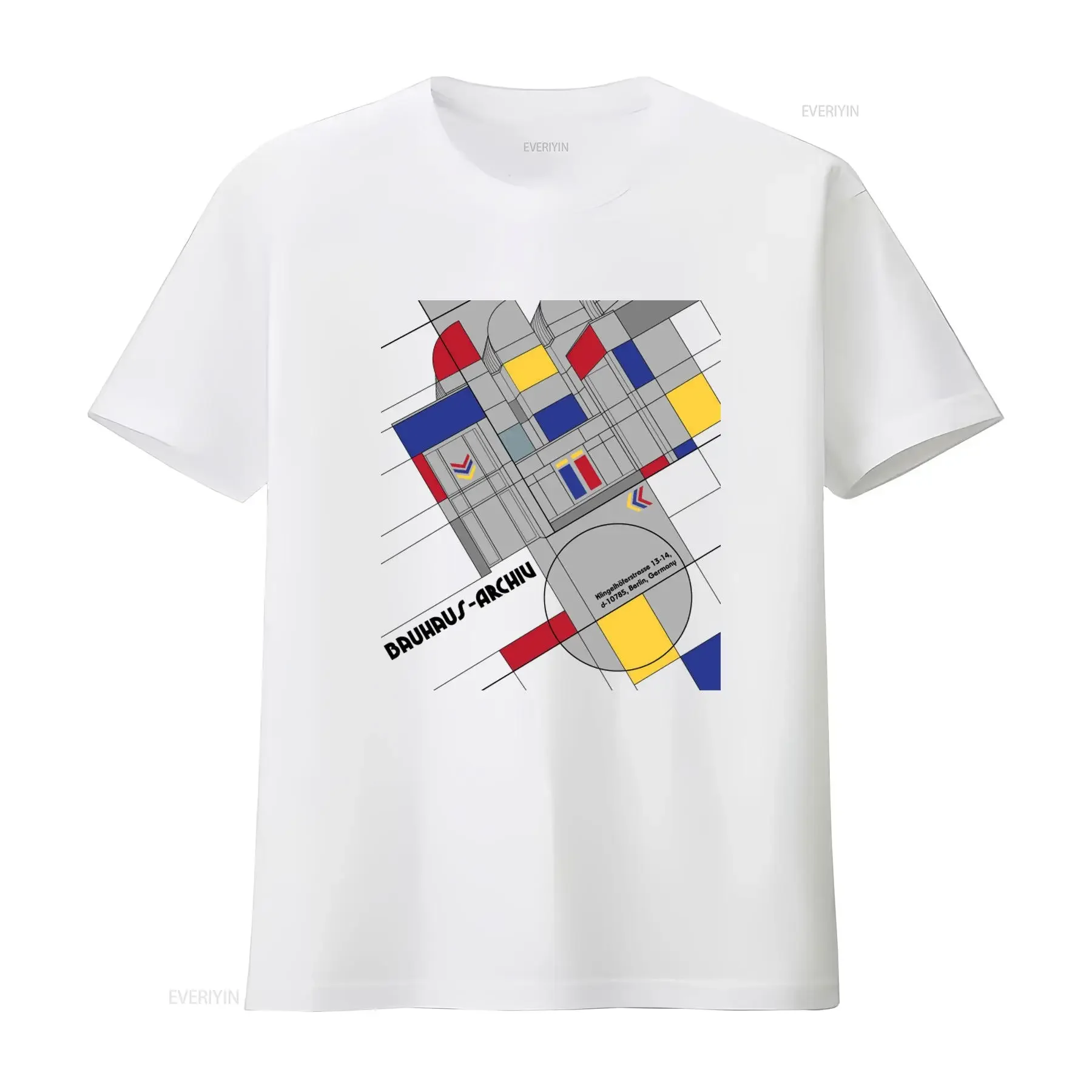 Bauhaus Geometric Modern Classic T Shirt Print vintage Washed Soft Unisex graphic Breathable Comfortable Stretched fashion