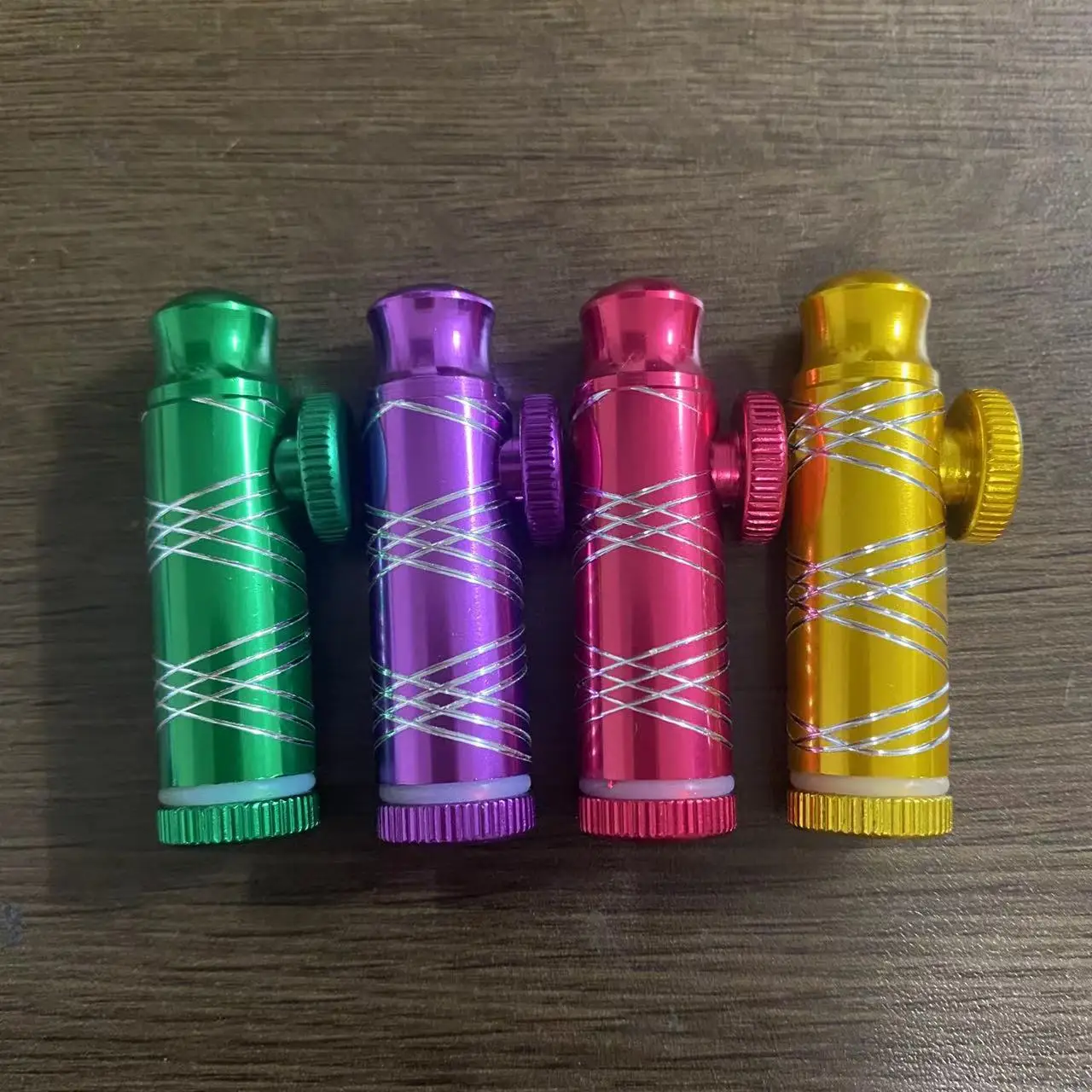 2pcs Mini Bottle Metal Bullet Dispenser 54mm Plain Rounded Storage Bottle Portable Aluminum Rocket Dispenser