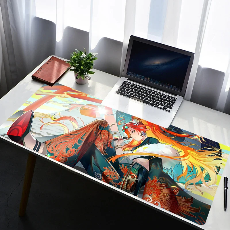 

Mouse Pad Laptop Rubber Extended Desktop Mat Computer Gamer Mousepad PC Gaming Accessories G-genshin Impact Mavuika Keyboard Pad