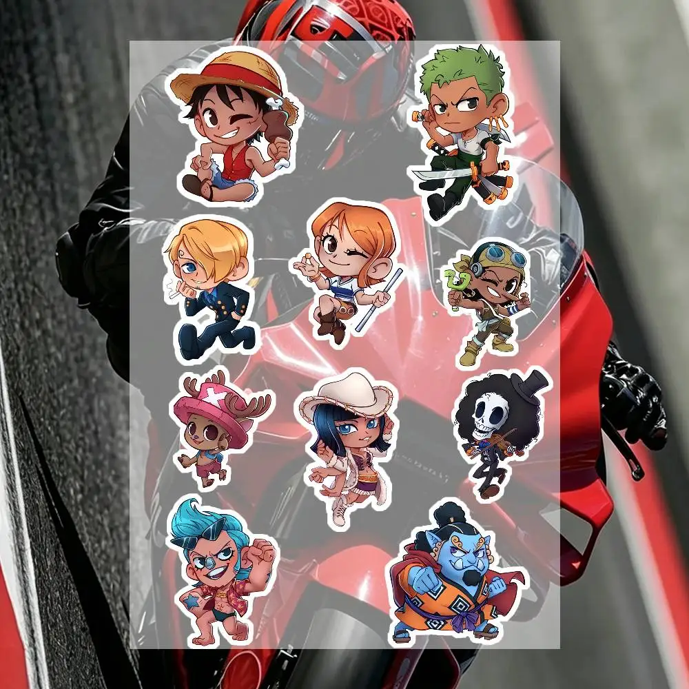 Anime One Piece Q Version Aesthetic Graffiti Waterproof PVC Stickers For Car Motorcycle Skateboard Helmet Notebook