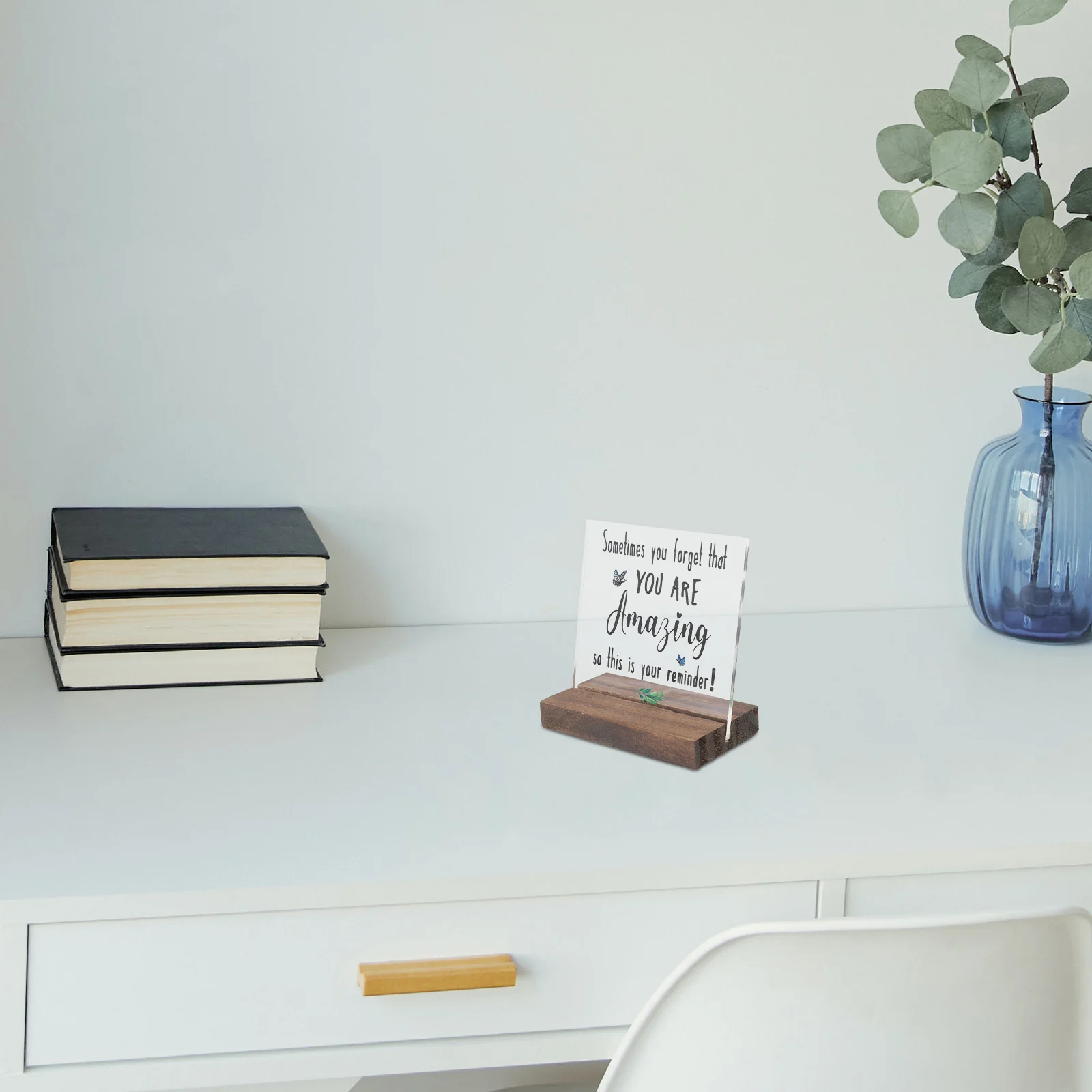 

Inspirational Desk Sign Acrylic Office Table Decor with Motivational Quotes for Home Office Study Nightstand Wall Cabinet