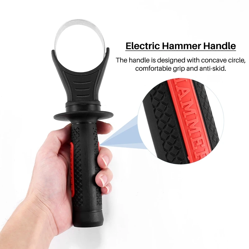 Hammer Drill Handle Plastic Side Front Auxiliary Handle For 26 Tools Drill Replacement Plastic Side Handle