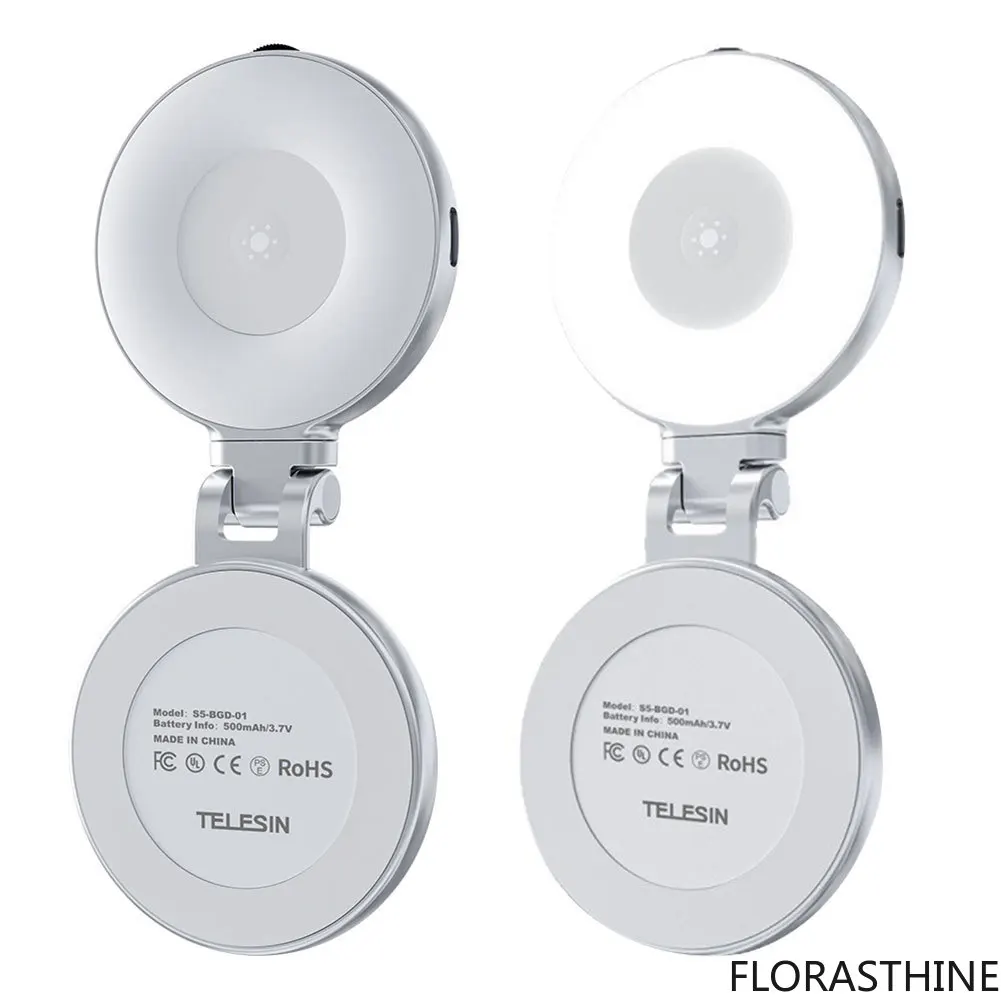 Luz Magnética para Selfies con Espejo, Luz LED de Relleno, Anillo de Luz Portátil Recargable para Teléfono, para Selfies/Fotografía/Videoconferencias