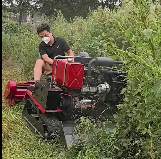 Multifunctional Riding Diesel Mini Crawler Tiller Rotary Cultivator Micro Crawler Tractor for Greenhouse Orchard Hill CE