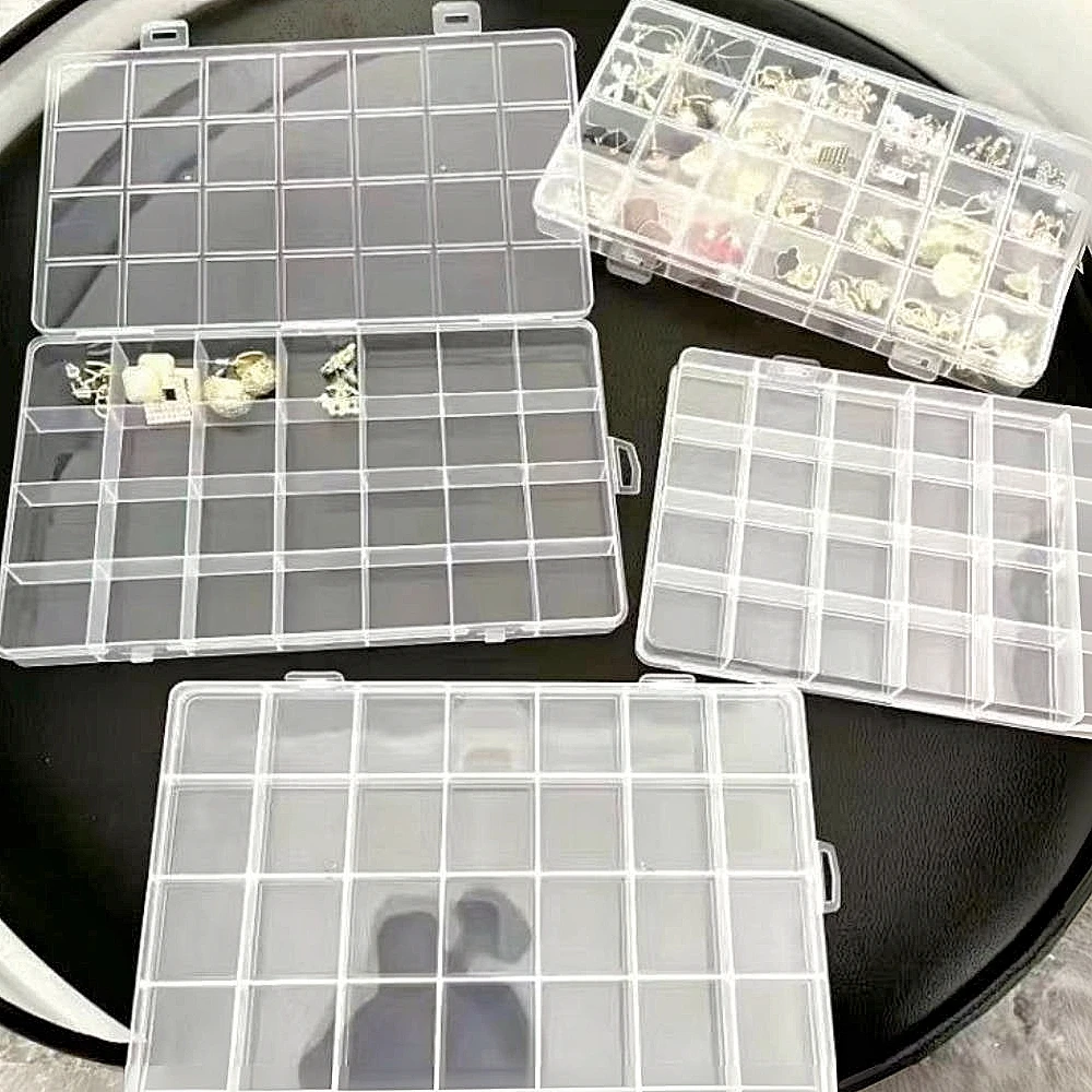 1 PC/28 Fixed Grids Storage Box Transparent Plastic Portable Box, DIY Beads Rings Earrings Necklace Jewelry Packaging Organizer image 4