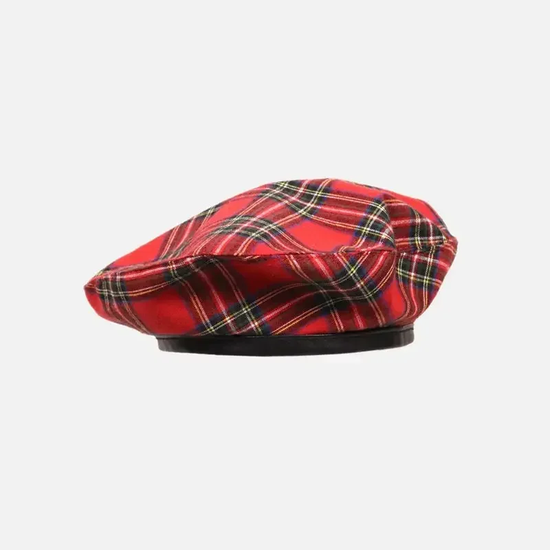 Luxurious Women\'s Beret Hat Fashion Ladies Outdoor Travel Plaid Painter Hat Unisex Adult Daily Vintage Red Autumn Beret Hat