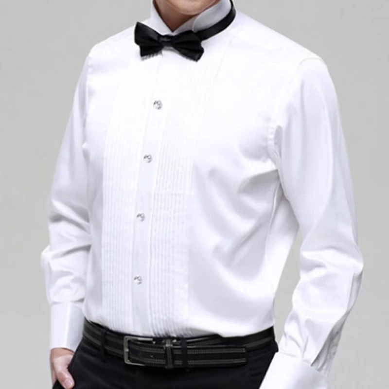 

Белый Performance irt Мужской сценический хор Slim Fit с воротником на заказ Художественная экзаменационная одежда Long Sve Stand Sle Youth Faion