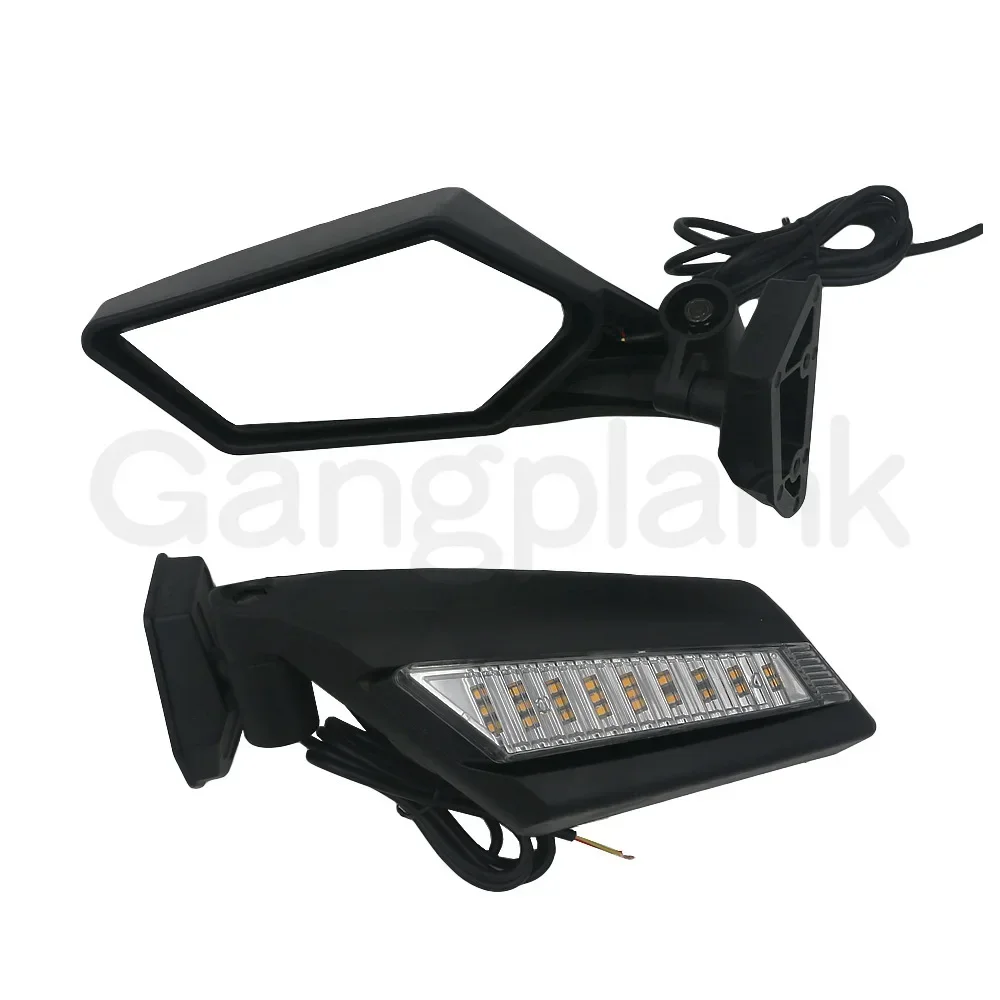 

ATV Rear View Mirrors Side Mirror with Light UTV Reversing Mirrors for Can-Am Maverick X3 for Suzuki King Quad 450 Quadracer 450