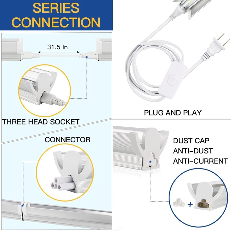 Lâmpadas LED crescem tiras de luz, Plantas de interior, Plântulas crescentes, Plug EUA, 102 LED, 2 Pack