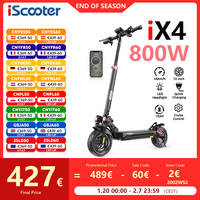 iScooter ix4 Electric Scooter 800W Electric Kick Scooter 10Inch Off Road eScooter 45KM/H 45KM Range 48V 15AH Electric Skateboard