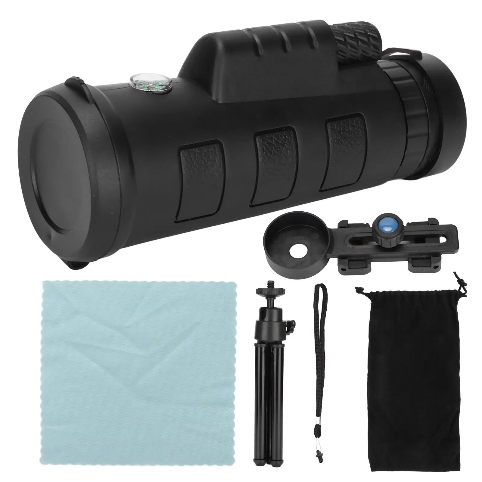 40X60 HD Monocular Telescope with Phone Holder & Tripod - Clear Low Light Vision for hiking and Outdoor Adventures