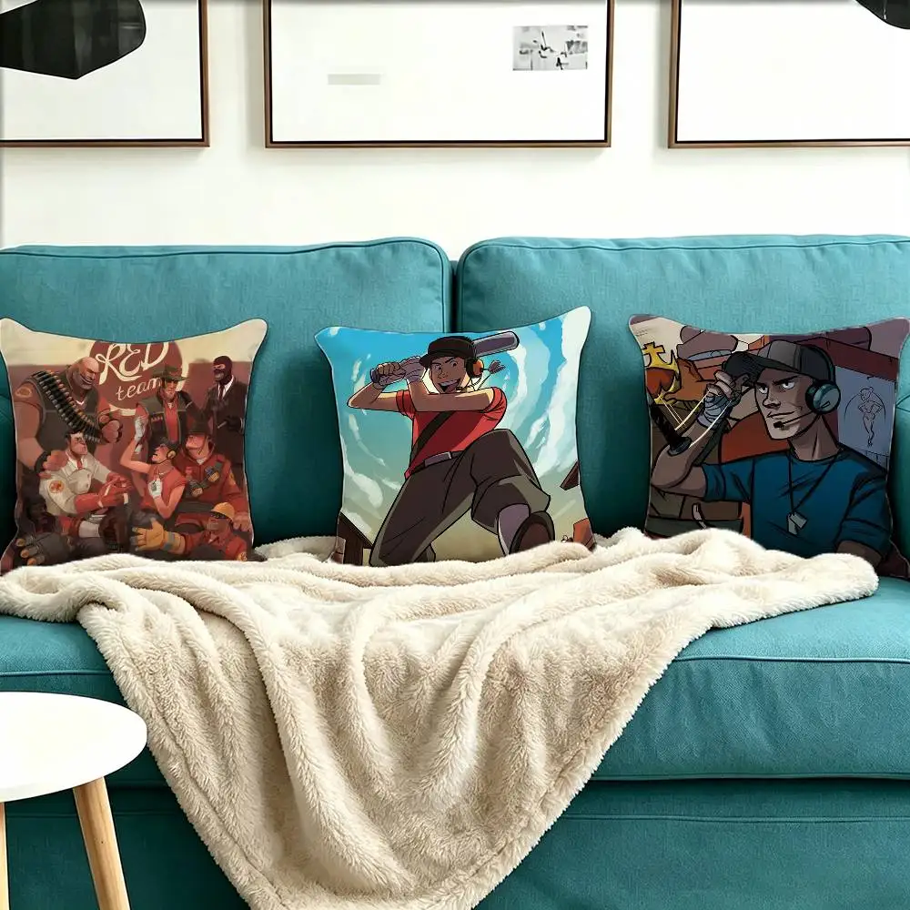 Scout Medic Team Fortress TF2 Pillow Case Square Double-Sided Sofa Cushion Cover Bedroom Bedside Pillow