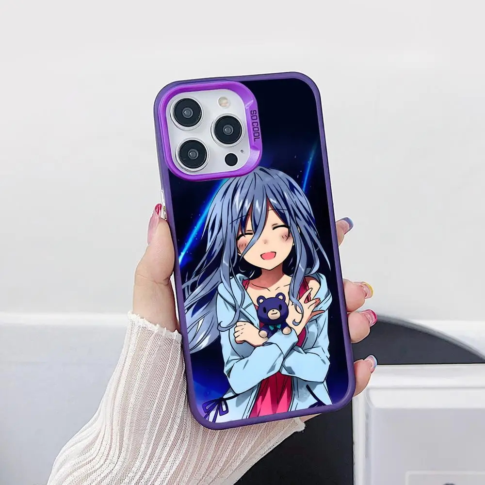 

Чехол для телефона Date a Live Mio Takamiya для iPhone 17, 16, 15, 14, 13, 12, 11 X XR XS 8 7 Air Pro Max Plus, фиолетовый полупрозрачный чехол