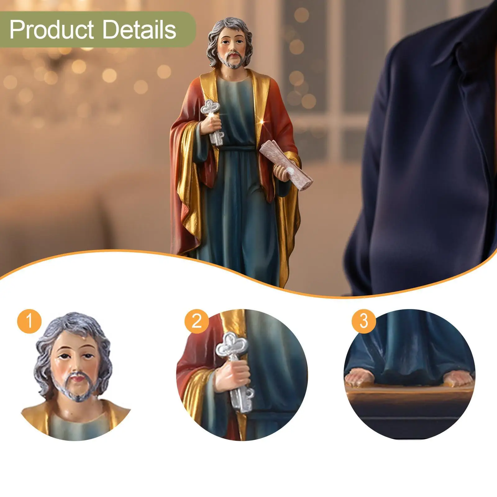 

Декоративная статуэтка старца, христианская интерьерная декорация, скульптура-символ божественности, изделия из смолы
