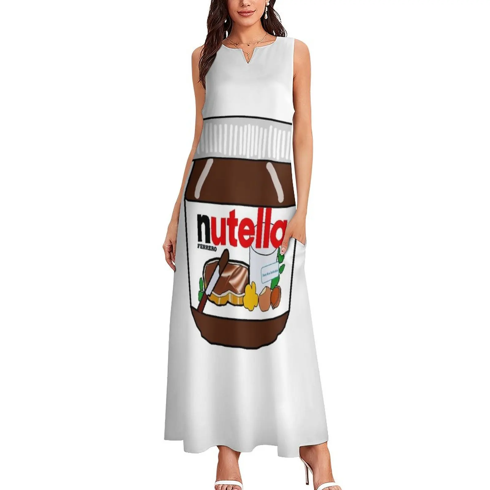 Nutella Jar Long Dress summer women's dress 2025 loose summer dress beach Beachwear