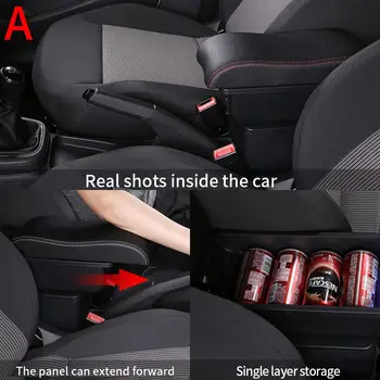 Pro Volkswagen Polo 9N 3 loketní opěrka 2002-2009 upravená středová konzola dvouvrstvá úložná schránka příslušenství USB 10 nejlepší prodej Konzola VW Polo - №2