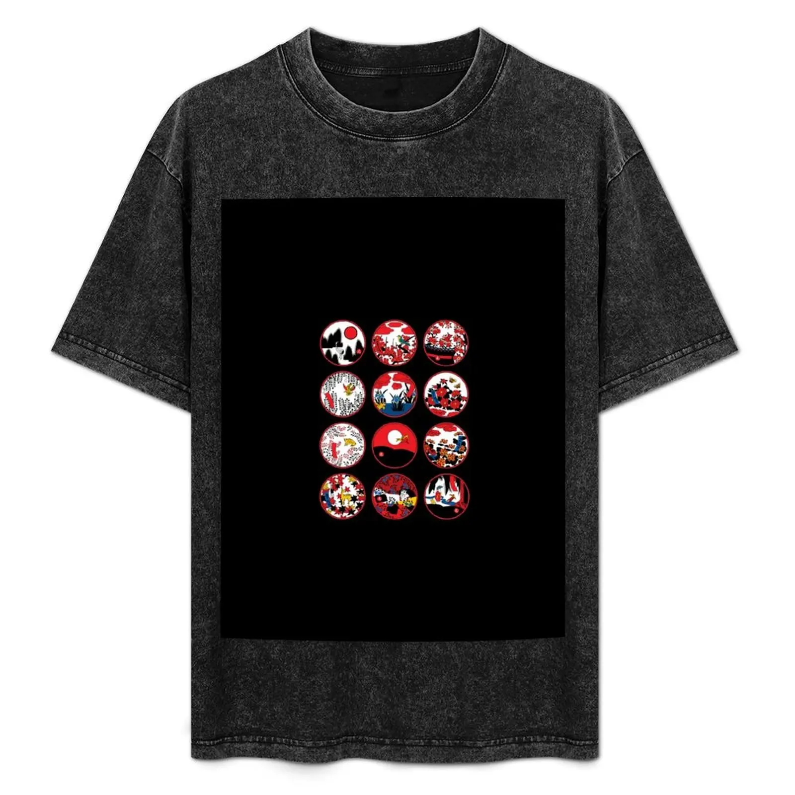 韓国ポーカーカードモチーフtシャツ-プラスサイズ-ソリッドカラーtシャツ