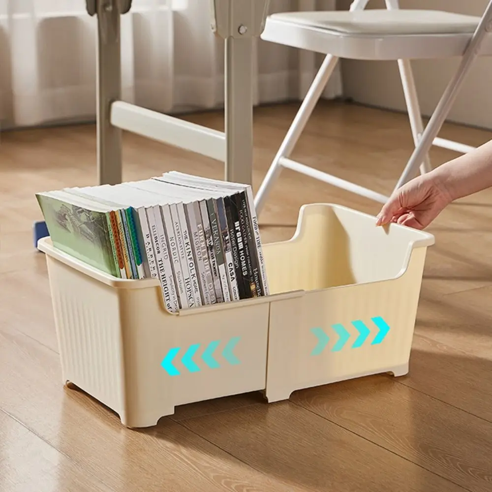 Portable Retractable Book Case Large Capacity Space-saving Stationery Bag Wheel Storage Box Grocery Storage Holder Student