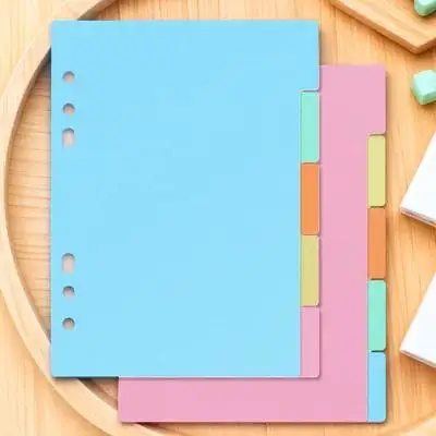 

10Pcs Smooth Flexible PP Plastic Index Dividers with Raised Label Tabs for A5 6 Hole Binder Notebook Study Work Classroom