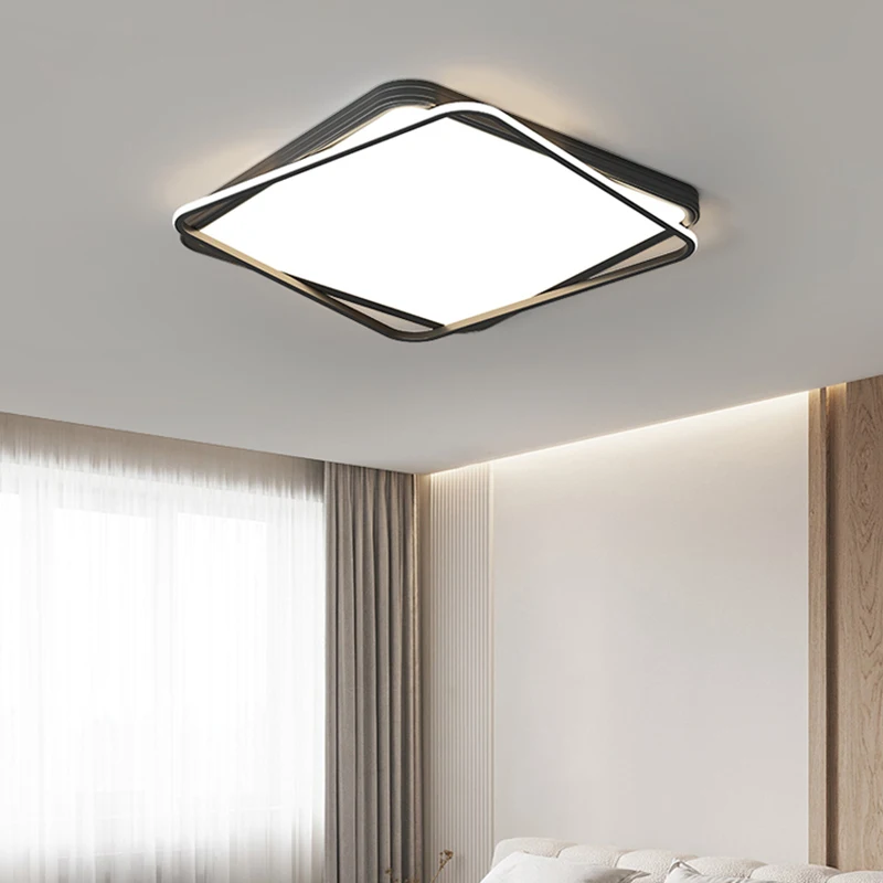 Modern Black LED Ceiling Lamp Living Room Balcony Study Room Simple Lamps Home Lighting Decorative Lamps