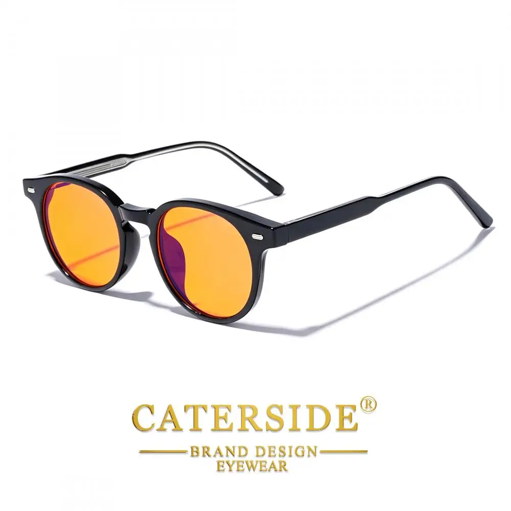 CATERSIDE Herren-Gaming-Brille, Tr-90, runder Rahmen, 99 % Anti-Blaulicht-Brille, Ar, antireflektierende Folie, Damen-Schutzbrille – Detail 6