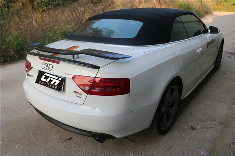 For Audi A5 S5 RS5 Coupe Convertible/hard Top High Quality Black Carbon Fiber Rear Trunk Universal Spoiler 2009 - UP
