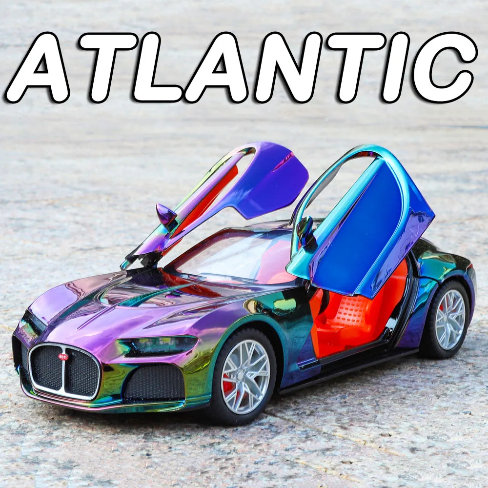 

1:24 модель атлантического болельщика, спортивный автомобиль, игрушечный сплав, литой под давлением миниатюрный суперкар, звуковой свет, двери, открытые отступительные двери для детей, подарки