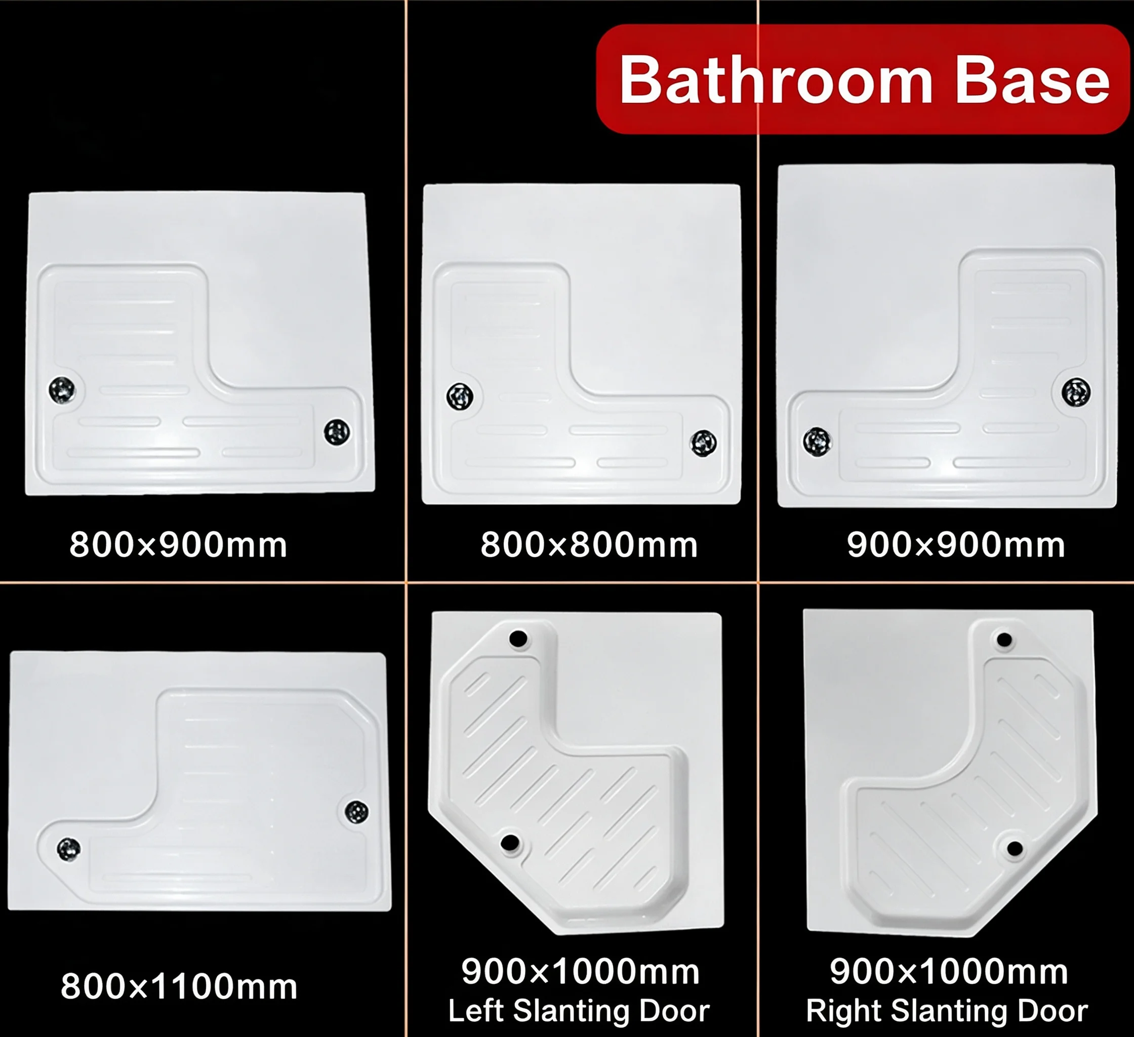 Bevel Corner Shower Base Tray White Anti-Slip Non-Slip Texture with Drain for RV Motorhome Caravan Bathroom Renovation