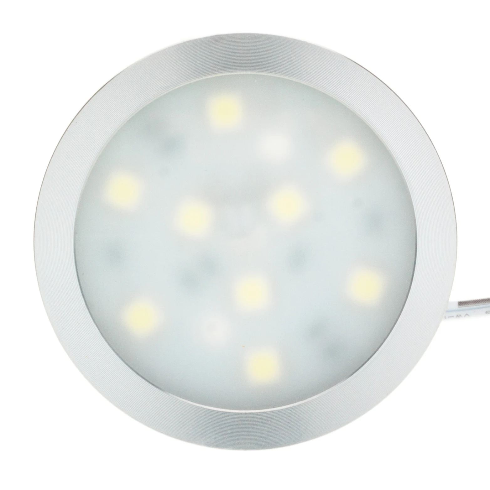 Dimmable Round White  Led Puck Light 12VDC 9leds 5050SMD Super Slim And Bright For Cabinet Down Lighting 1pcs/lot