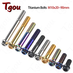 Tgou Titanium Bolt M10x20~90mm Pitch1.25/1.5mm Flange Inner Outer Hexagon Screws for Motorcycle Disc Brake Refitted