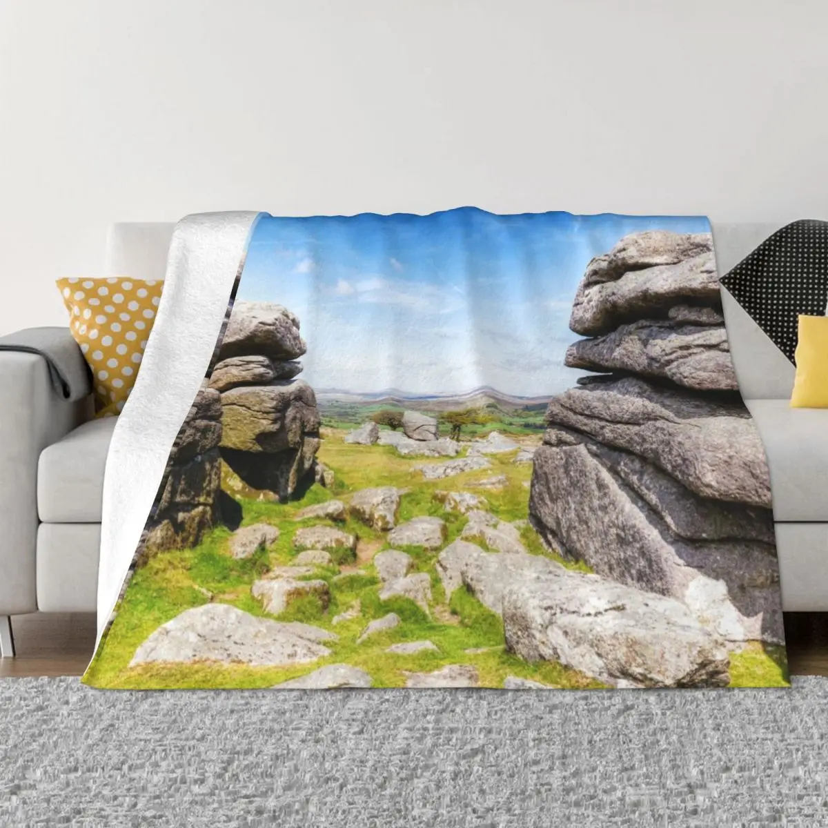 

Dartmoor National Park, Devon, UK Throw Blanket Bed covers Flannel Blankets