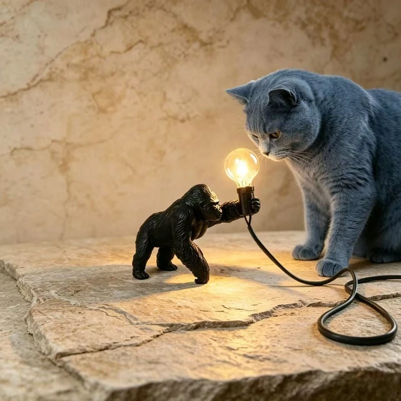 Kreative Gorilla-Nachtlichter Schimpansen-Lampe King Kong Gorilla Tierlampe Innendekoration Harz Kleine Nachtlampe