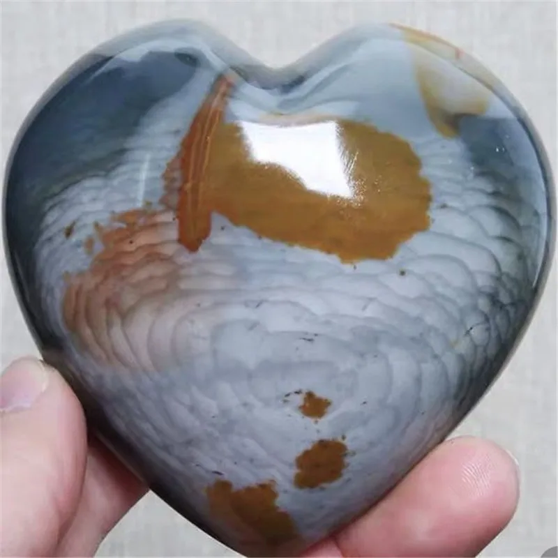 Natural Polychrome Jasper Ocean Stone heart Decorative Collection Crystals Reiki Tumbled Gravel Healing Gifts