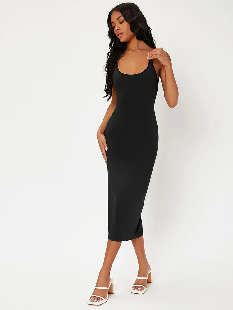 Abito Cami solido, elegante abito senza maniche per feste e Club, abbigliamento donna