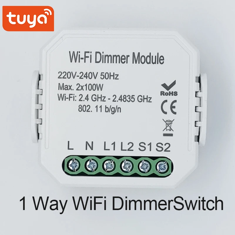 Tuya-módulo de intensidade de luz led, interruptor wifi inteligente, controle remoto, 1/2 vias, app tuya, funciona com alexa e google home